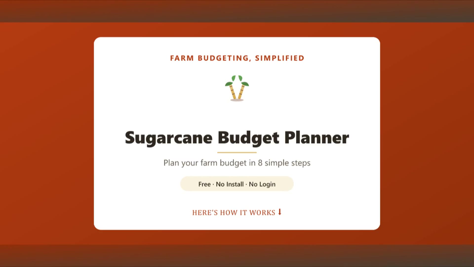 Sugarcane Budget Planner screenshot